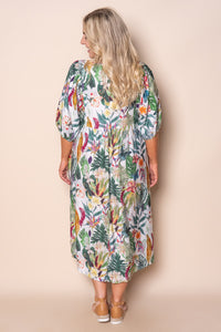 Carmel Midi Dress in Green Multi