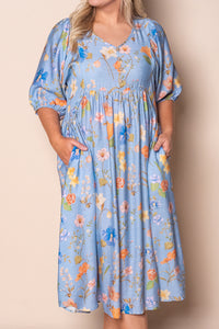 Anna Midi Dress in Light Blue