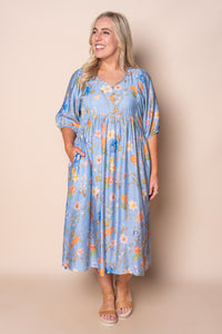 Anna Midi Dress in Light Blue