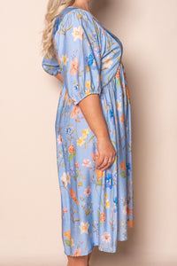 Anna Midi Dress in Light Blue