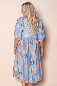 Anna Midi Dress in Light Blue