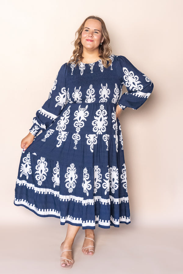 Whisper Dress in Navy