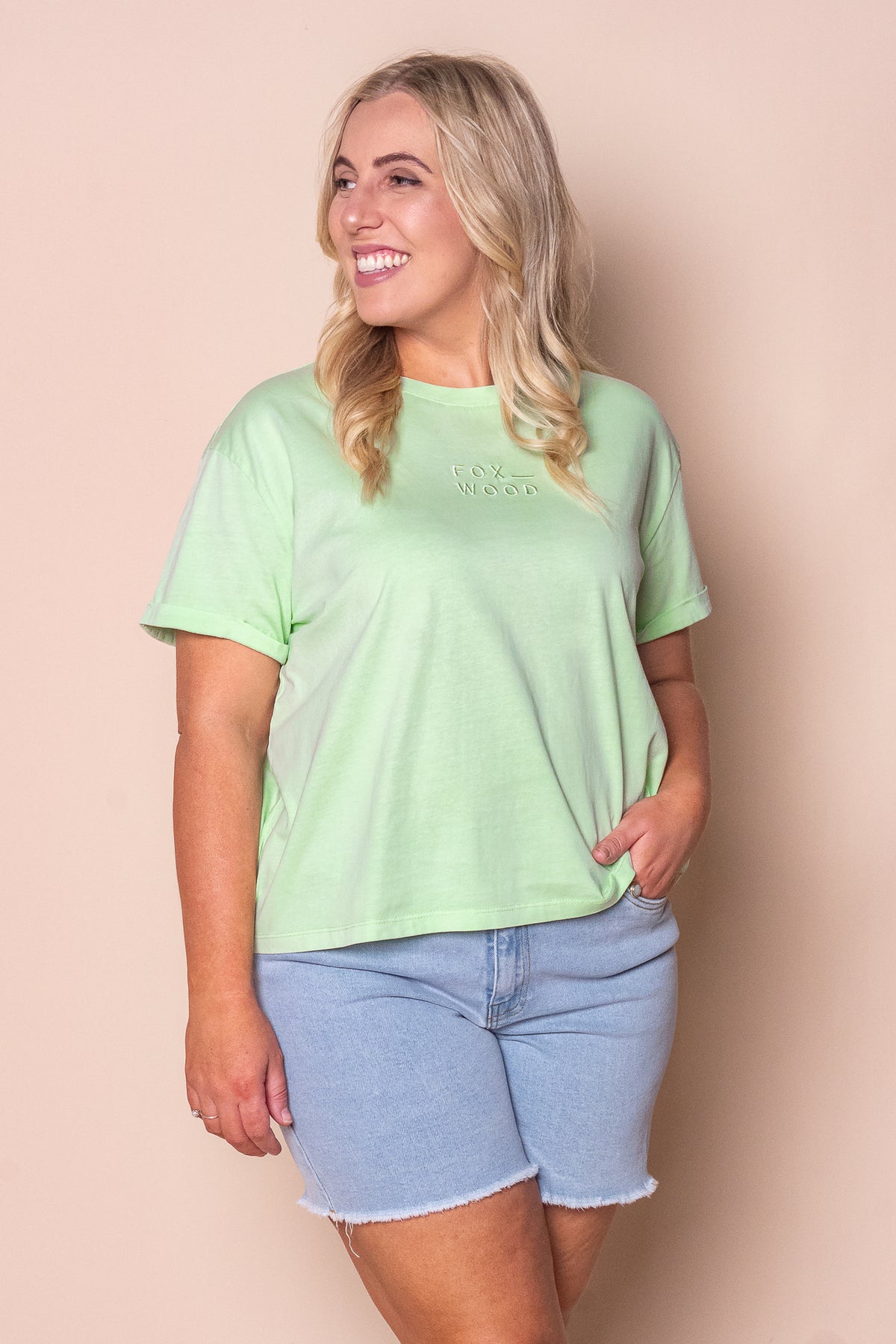 Huntleigh O/S Tee in Mint - Foxwood
