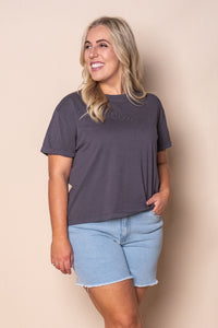 Huntleigh O/S Tee in Charcoal - Foxwood