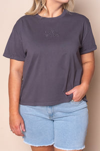 Huntleigh O/S Tee in Charcoal - Foxwood
