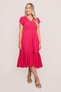 Genie Midi Dress in Lipstick