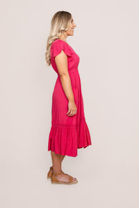 Genie Midi Dress in Lipstick