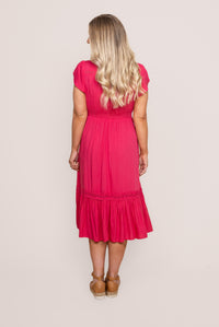 Genie Midi Dress in Lipstick
