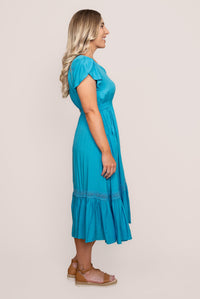 Genie Midi Dress in Ocean