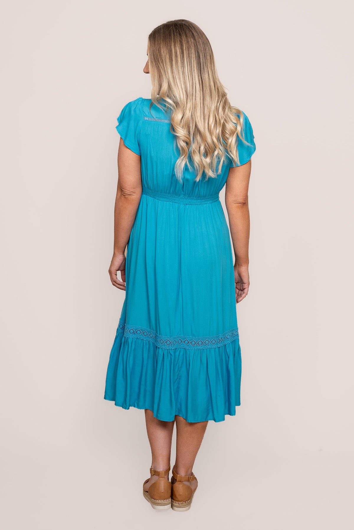 Genie Midi Dress in Ocean