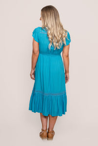 Genie Midi Dress in Ocean