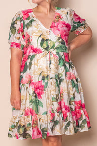 Ginger Floral Dress in Pink Multi