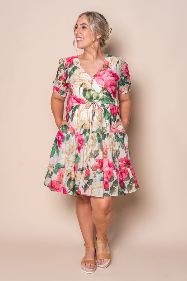 Ginger Floral Dress in Pink Multi