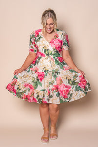 Ginger Floral Dress in Pink Multi