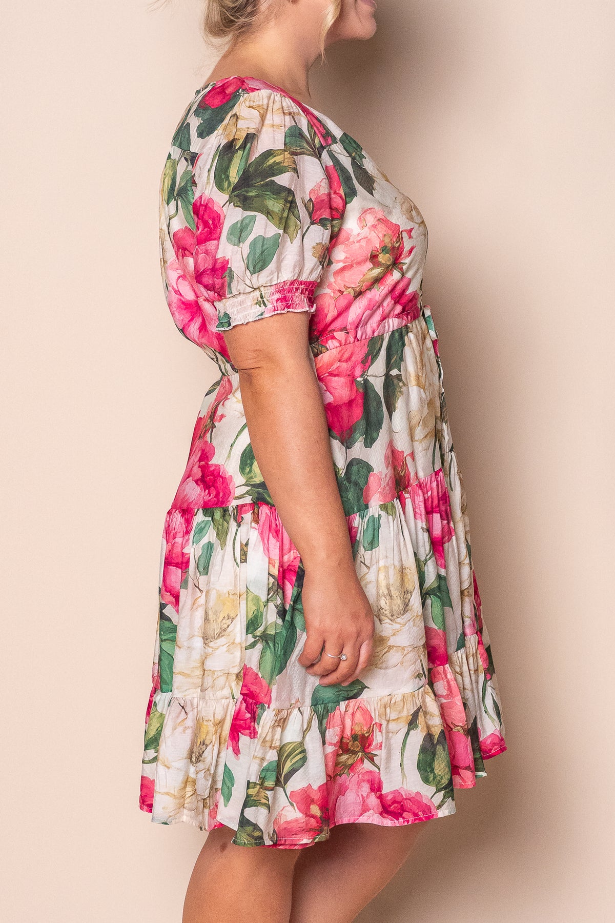 Ginger Floral Dress in Pink Multi