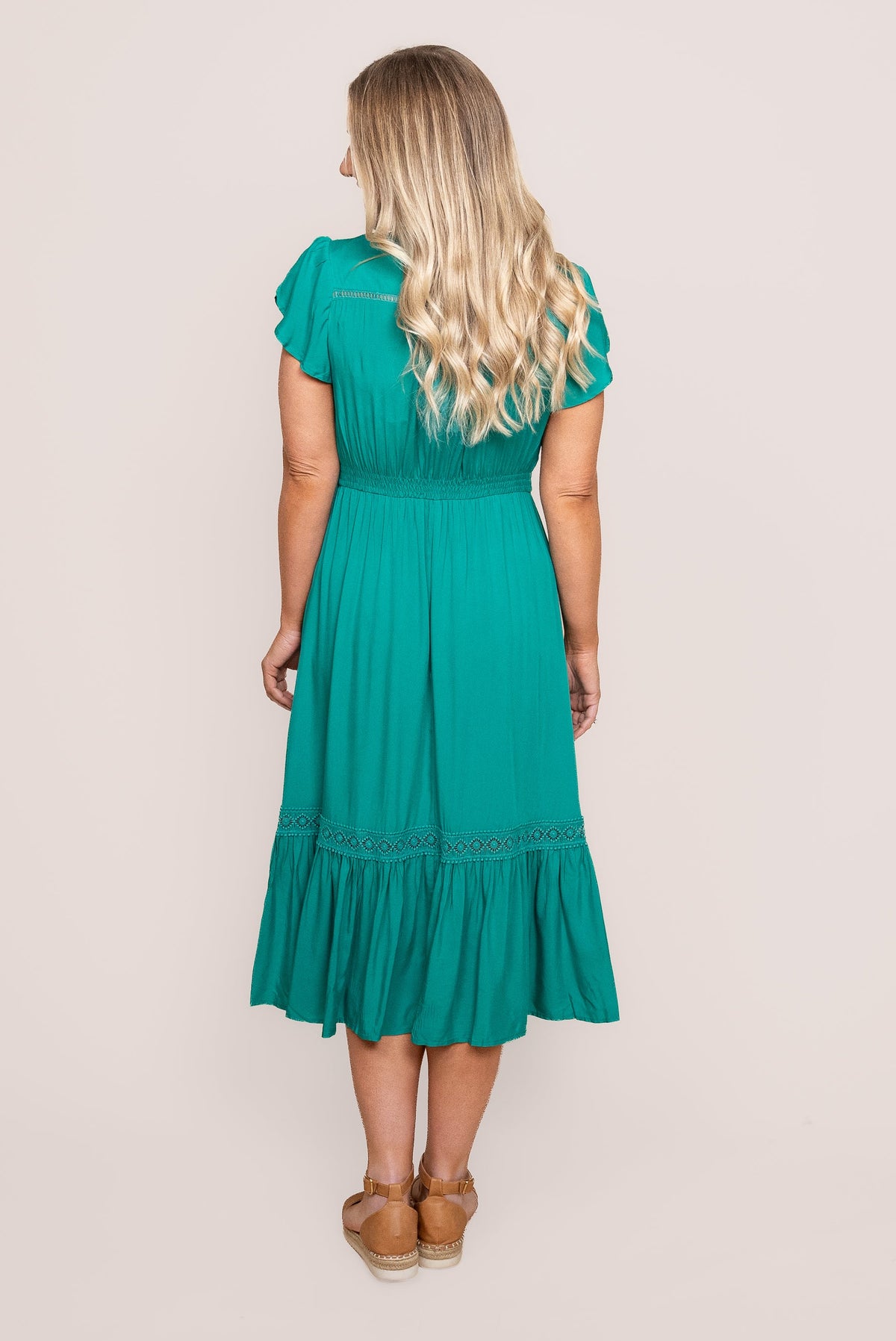 Genie Midi Dress in Jade