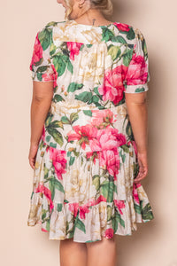 Ginger Floral Dress in Pink Multi