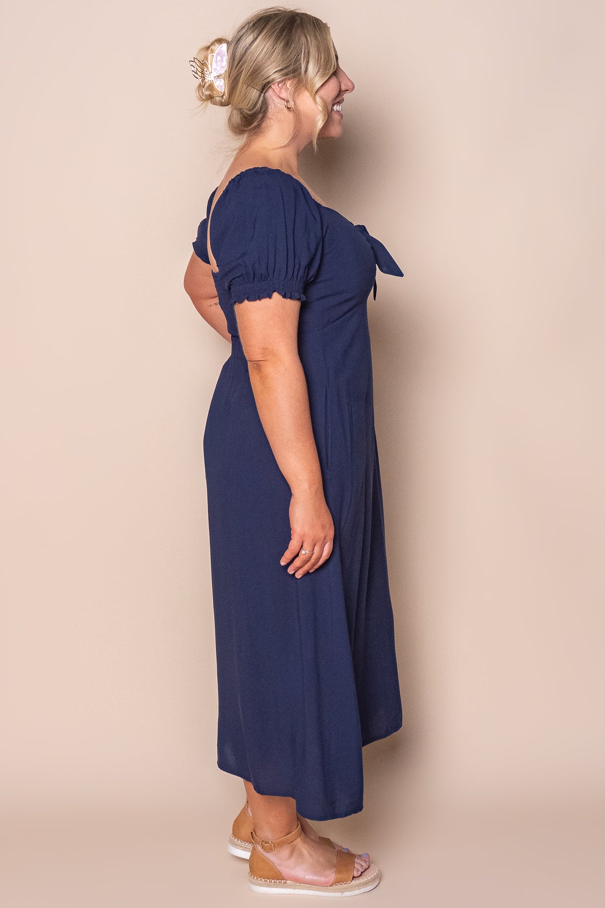 Sienna Midi Dress in Navy