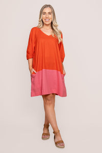 Bella Dress in Tangelo - Elm
