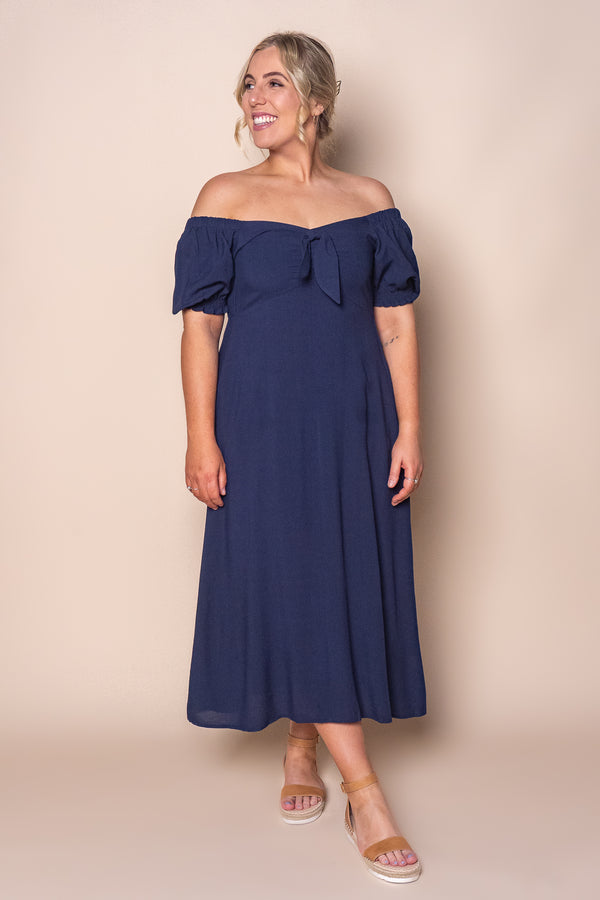 Sienna Midi Dress in Navy