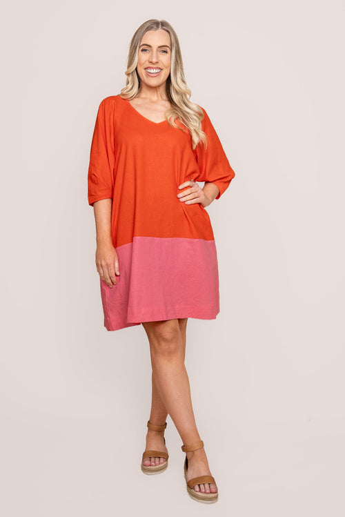 Bella Dress in Tangelo - Elm