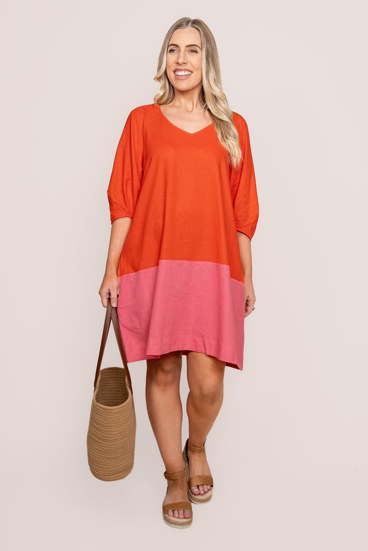 Bella Dress in Tangelo - Elm