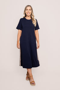 Loretta Midi Dress in Navy