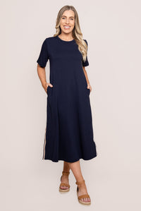 Loretta Midi Dress in Navy