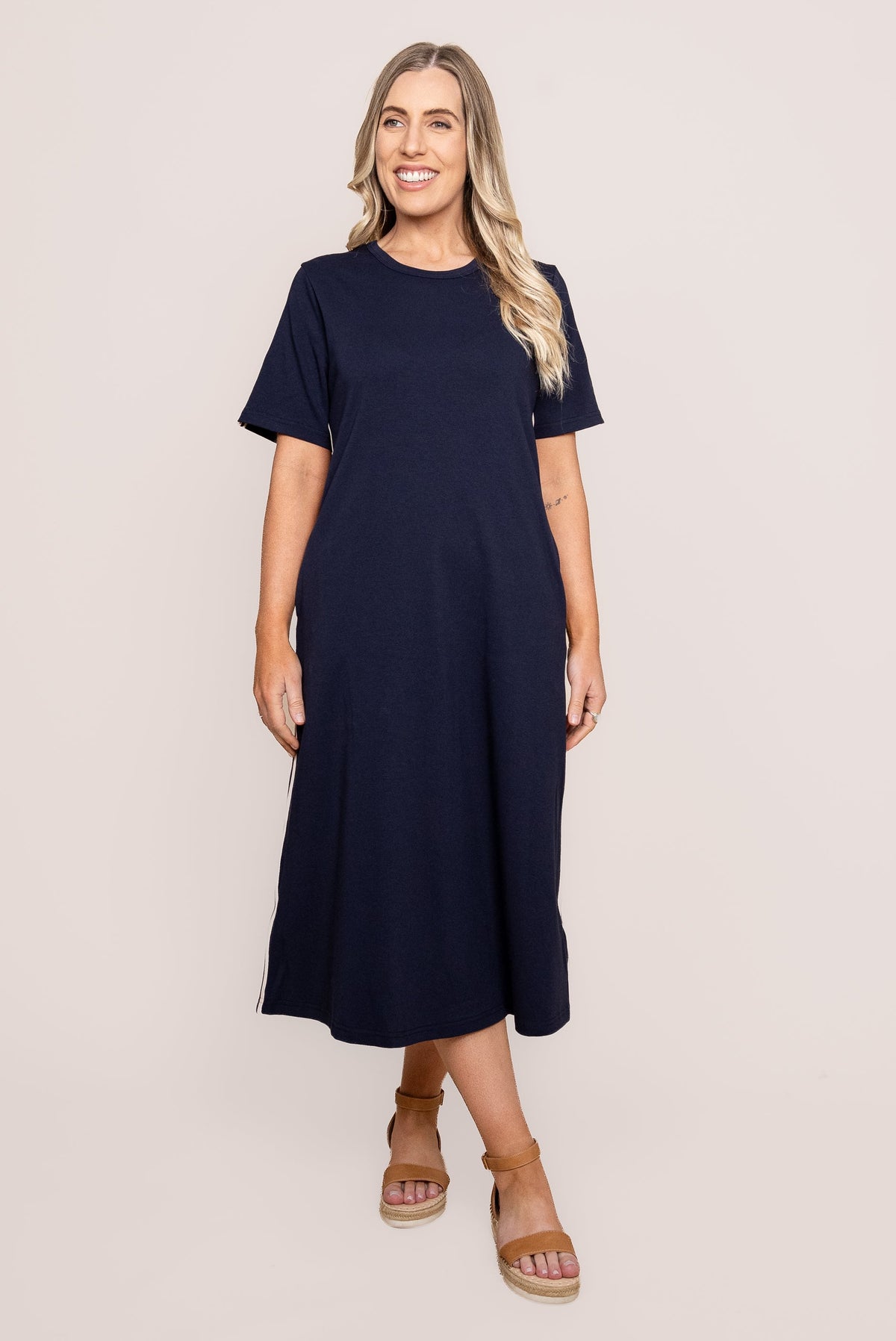 Loretta Midi Dress in Navy