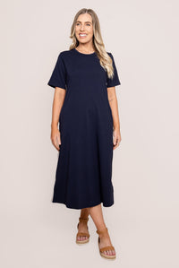 Loretta Midi Dress in Navy
