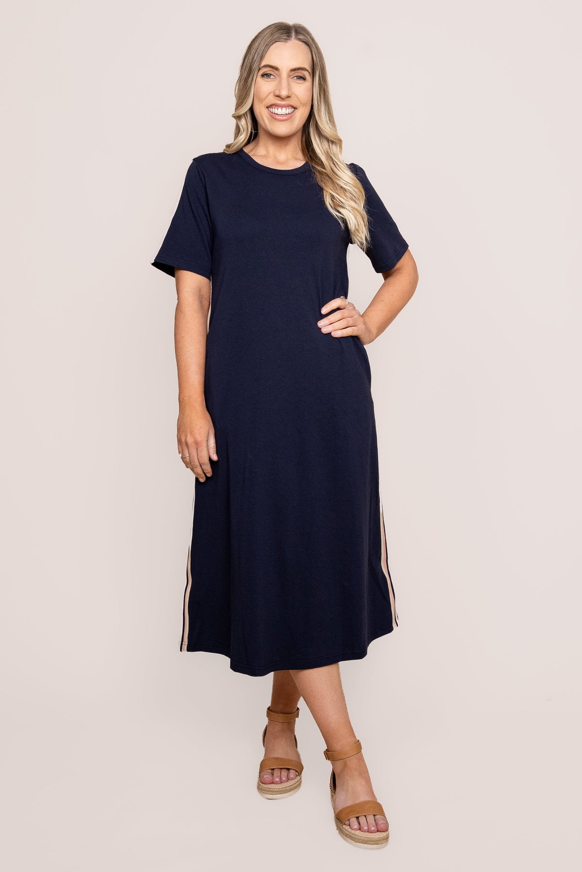 Loretta Midi Dress in Navy