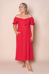 Sienna Midi Dress in Red