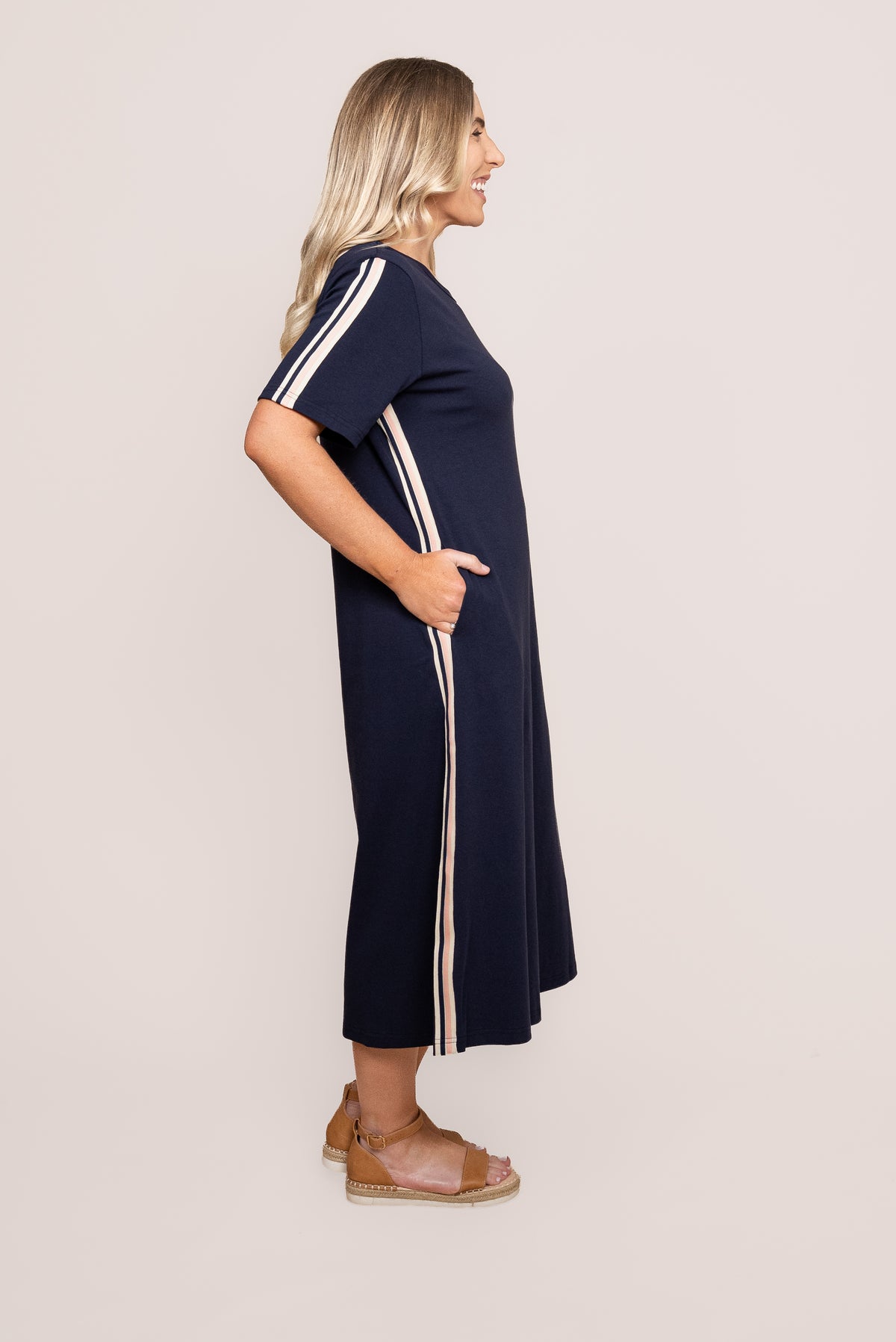 Loretta Midi Dress in Navy