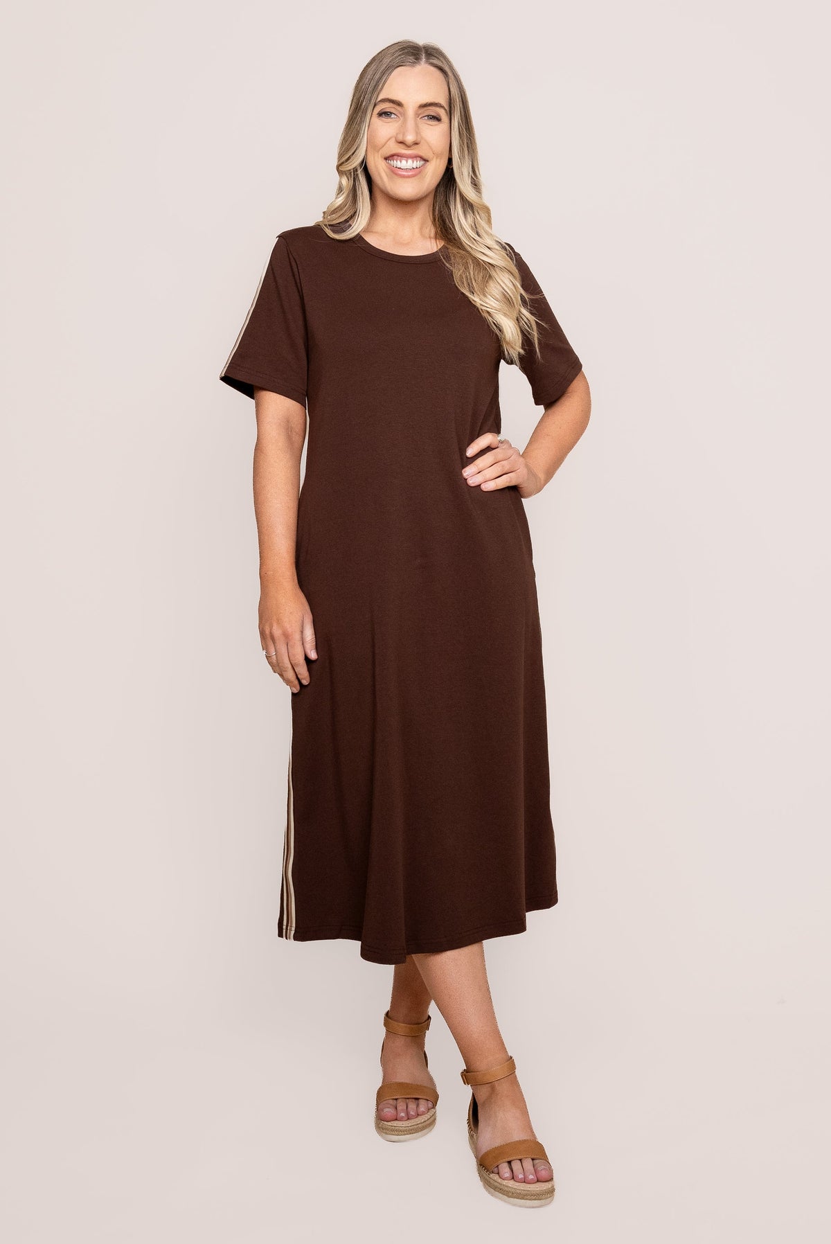 Loretta Midi Dress in Chocolate