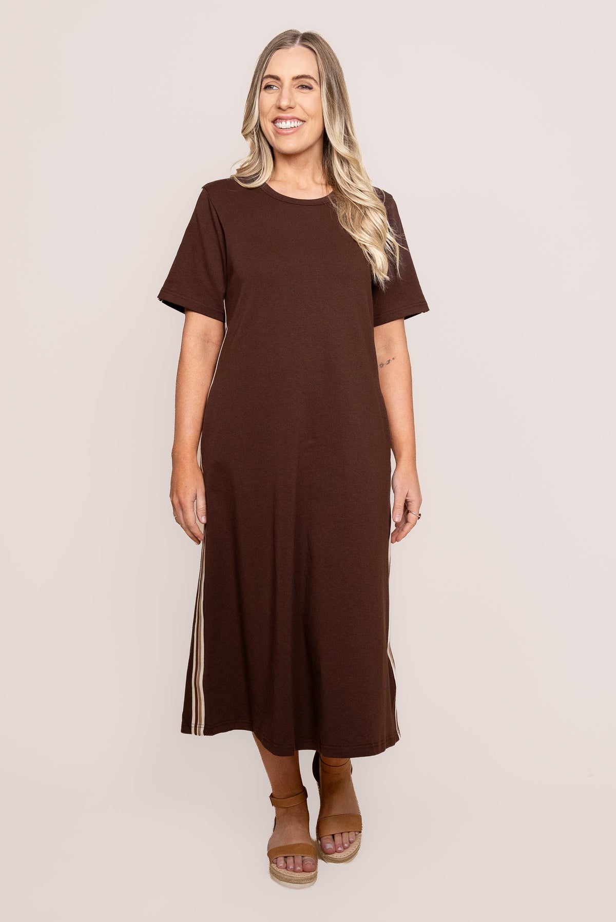 Loretta Midi Dress in Chocolate
