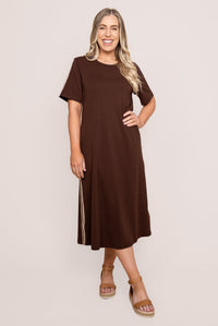 Loretta Midi Dress in Chocolate