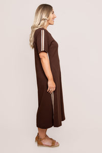 Loretta Midi Dress in Chocolate