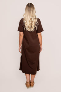 Loretta Midi Dress in Chocolate