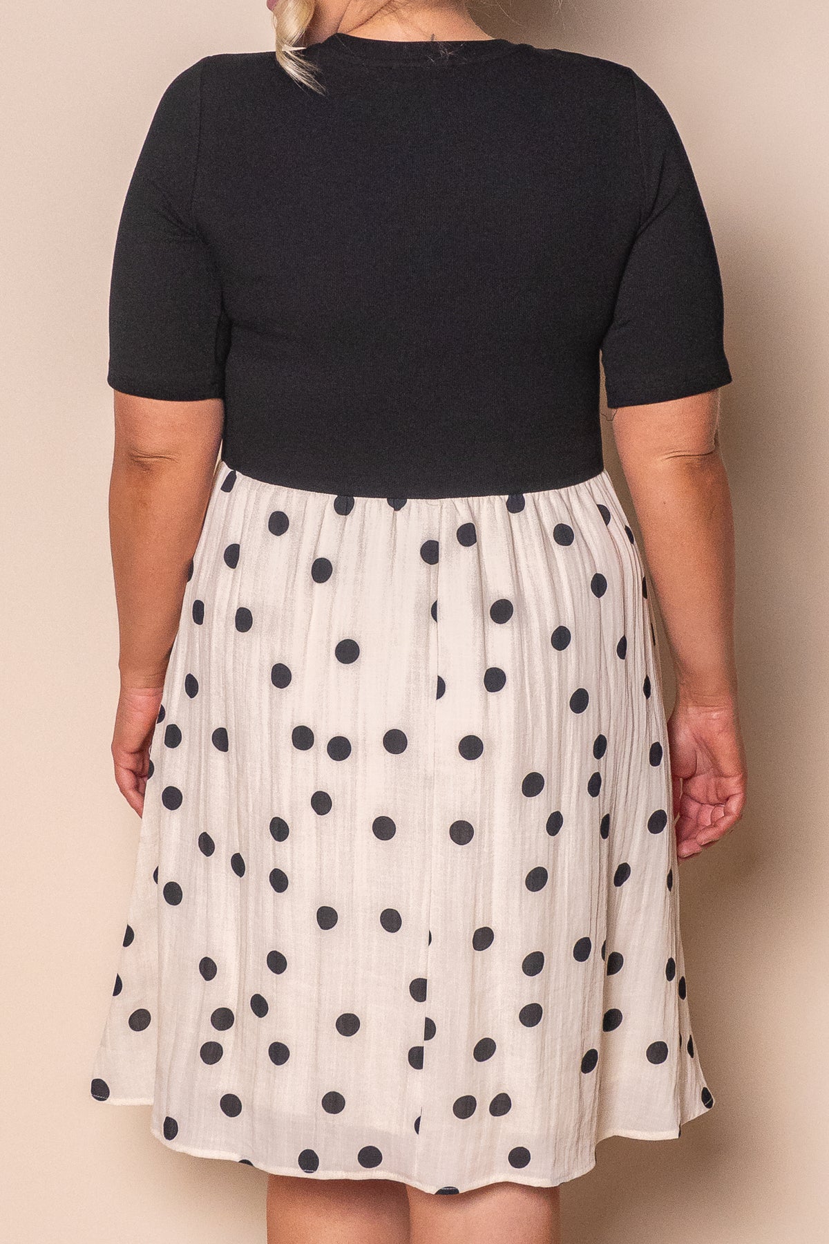 Solenne Polka Dot Dress in Black/Ivory