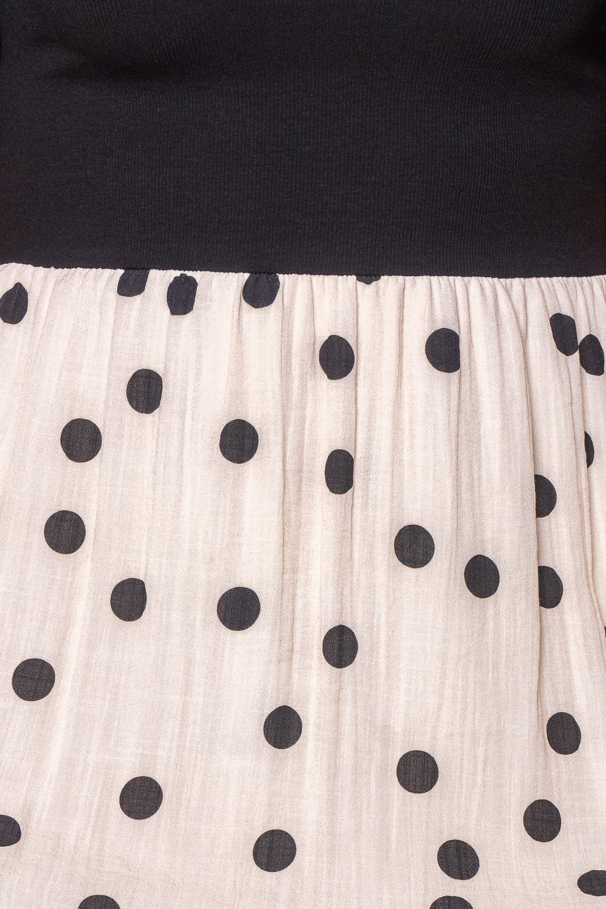 Solenne Polka Dot Dress in Black/Ivory