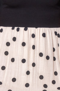 Solenne Polka Dot Dress in Black/Ivory