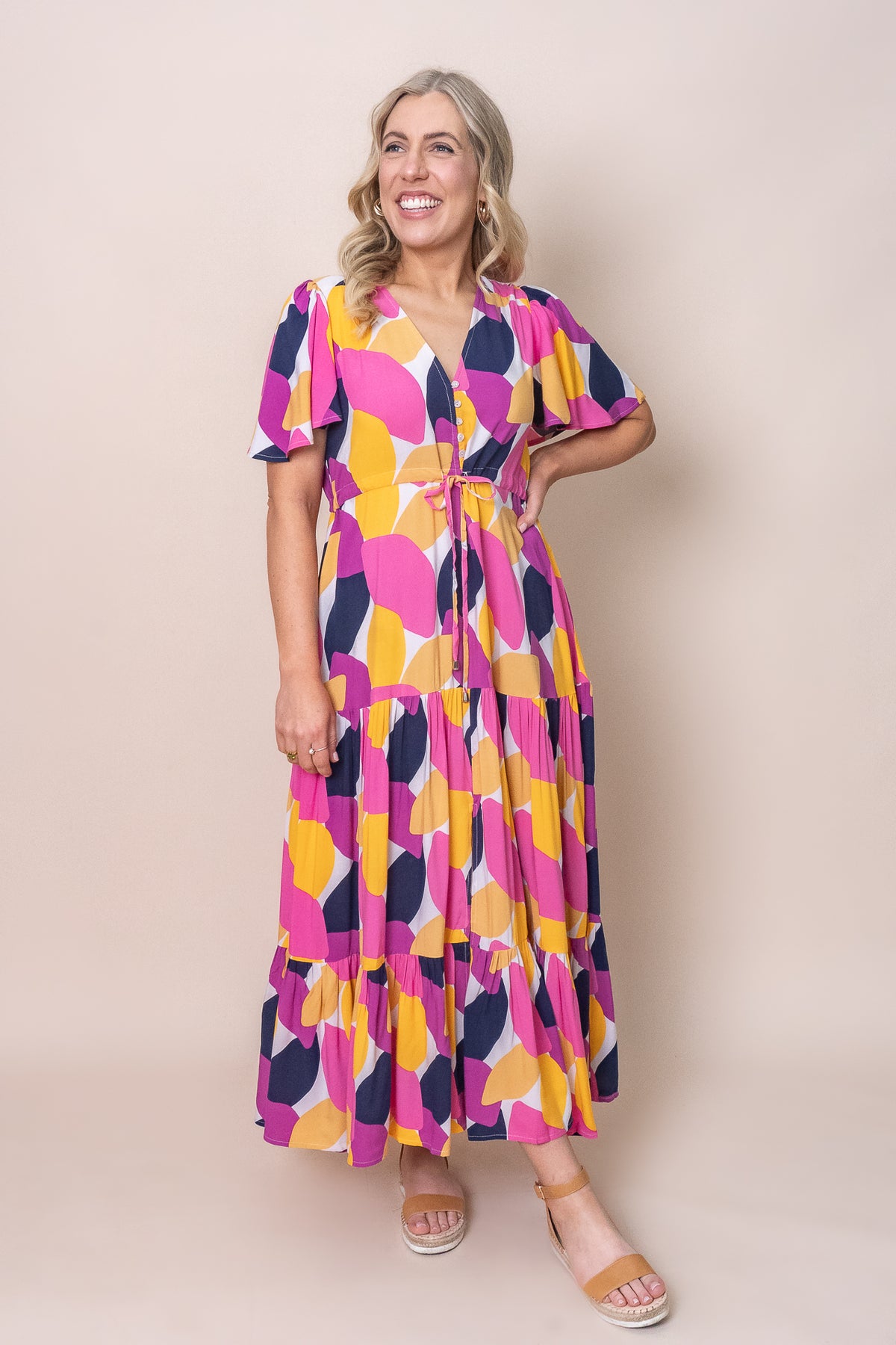 Cynthia Dress in Pink Multi