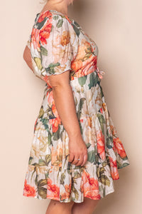 Ginger Floral Dress in Coral Multi