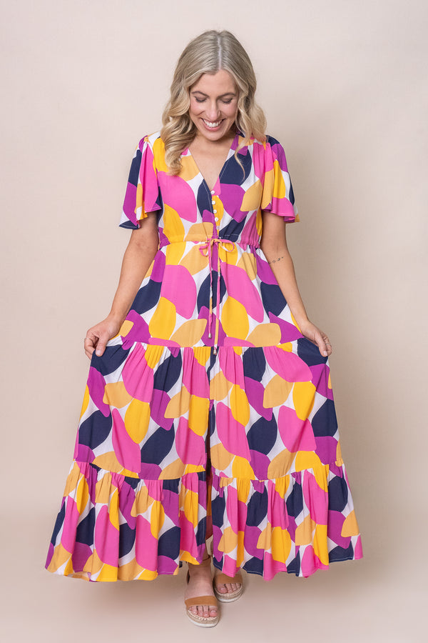 Cynthia Dress in Pink Multi