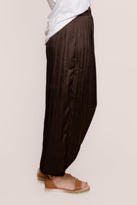 Kendall Satin Pants in Chocolate