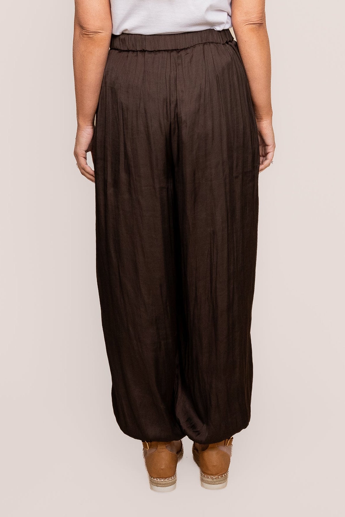 Kendall Satin Pants in Chocolate