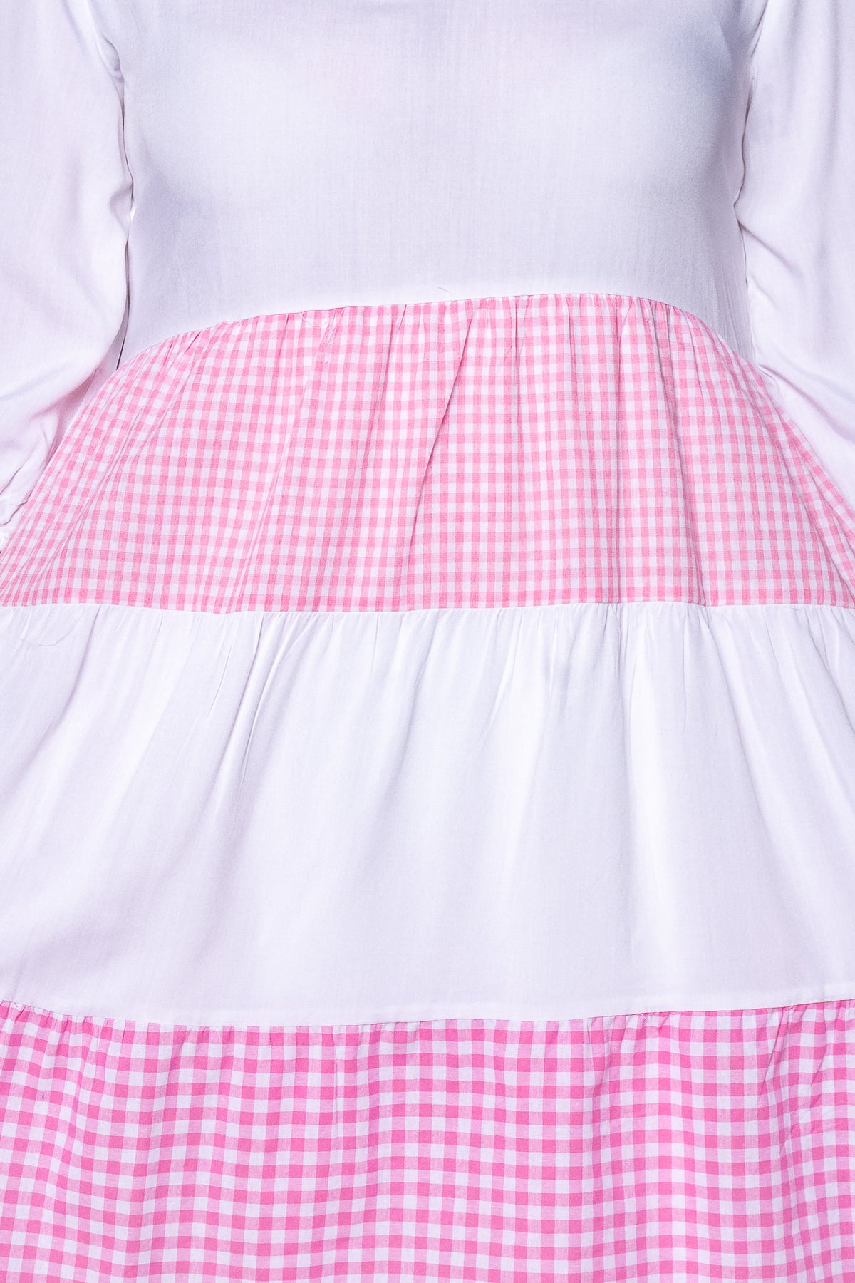 Prunella Checked Dress in White