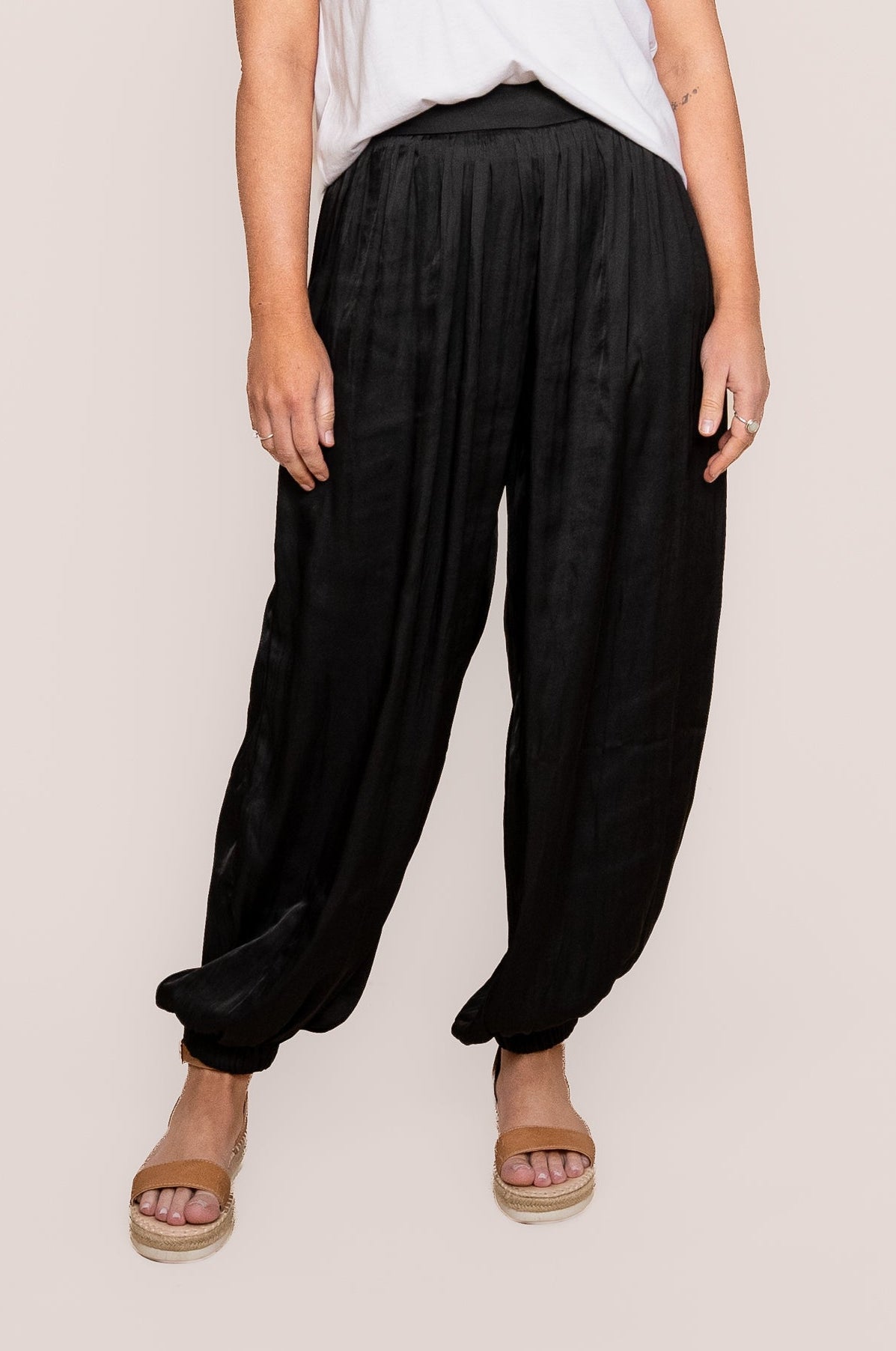 Kendall Satin Pants in Black