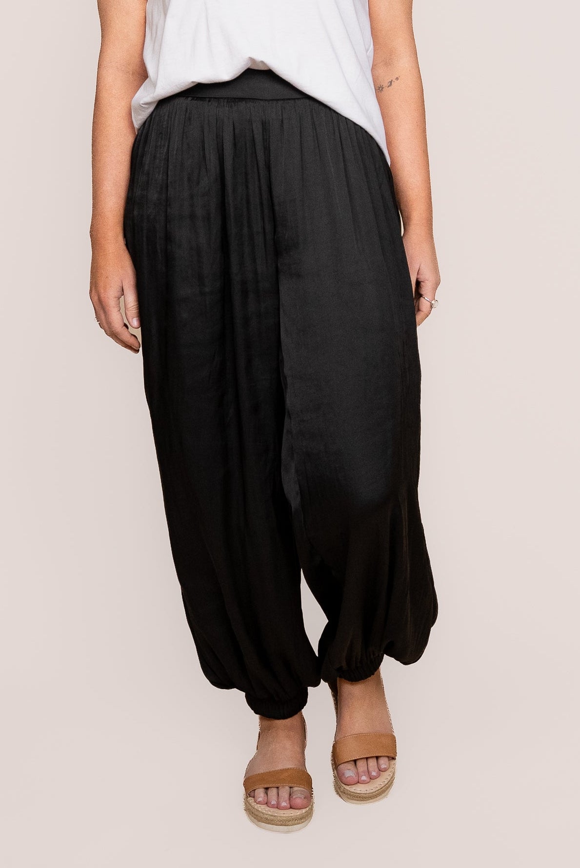 Kendall Satin Pants in Black