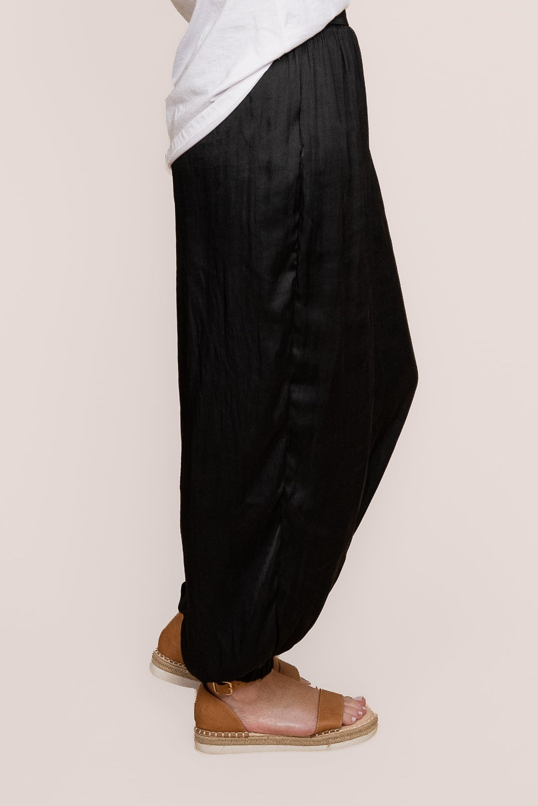 Kendall Satin Pants in Black
